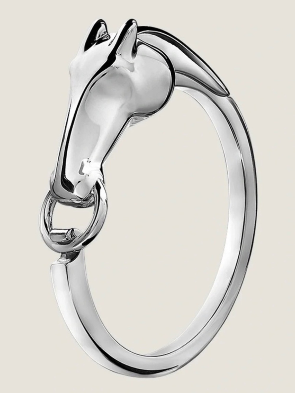 HERMES Galop Bracelet Small Model Sterling Silver sz LG Inner Circ. 6.5"